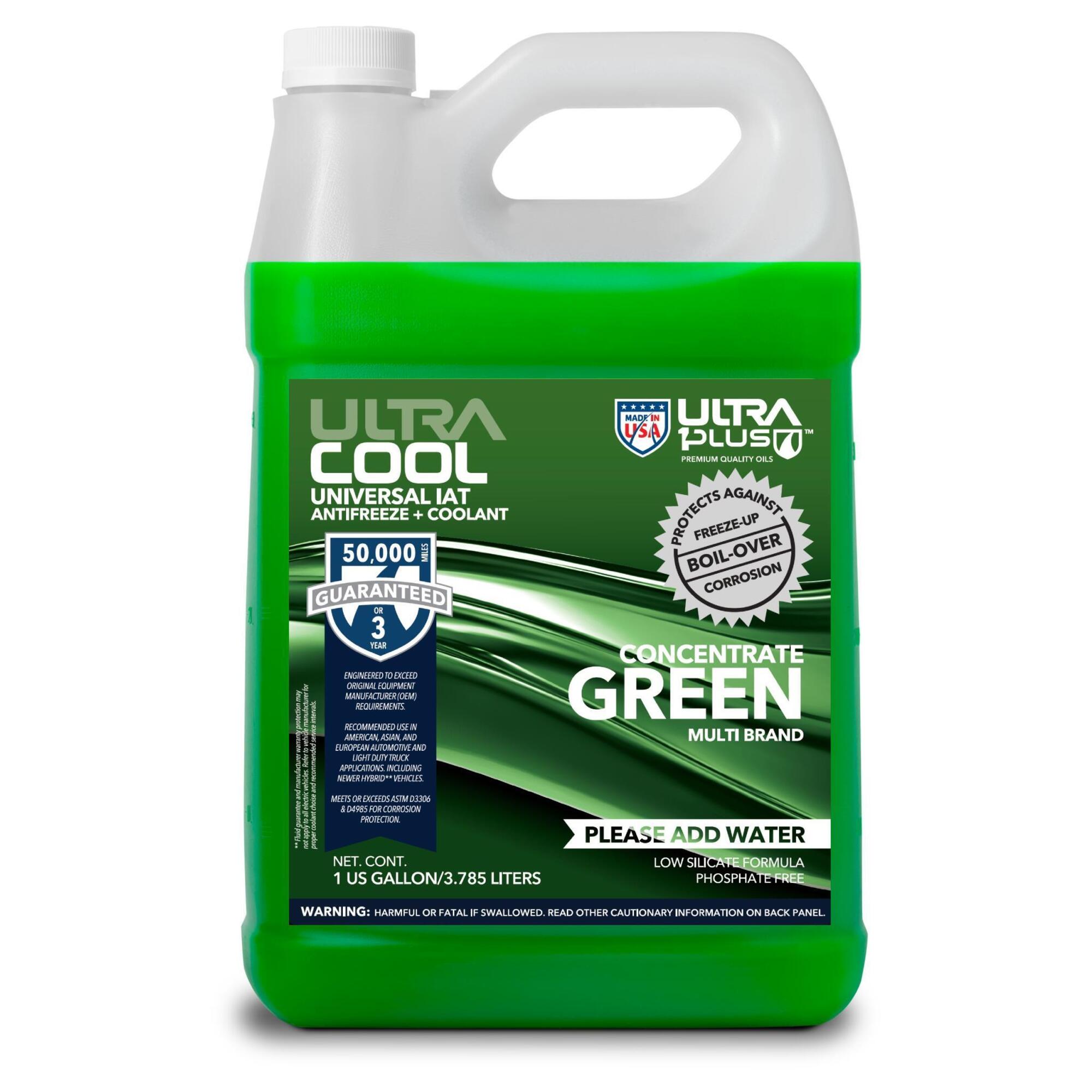 Ultra1Plus UltraCool Universal Antifreeze + Coolant Concentrate, 1 Gal., Green, Ethylene Glycol-Based, Model# UL913